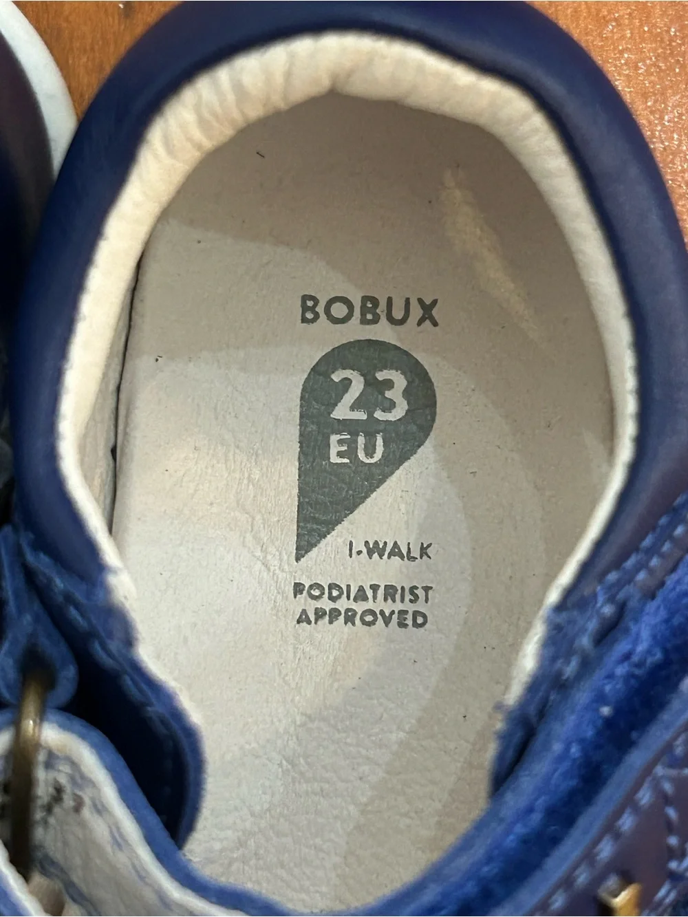 NWOB Bobux I-Walk Rise Leather Sandals - Navy Unisex Kids Shoe Size EU 23 US 7